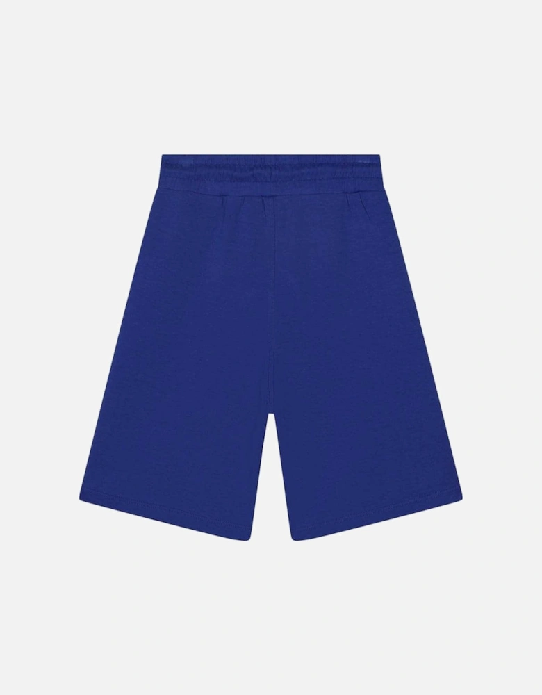 Boys Blue Logo Print Shorts