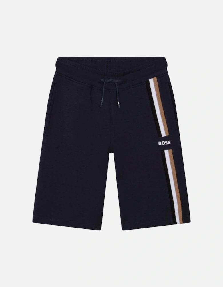 Boys Navy Striped Shorts