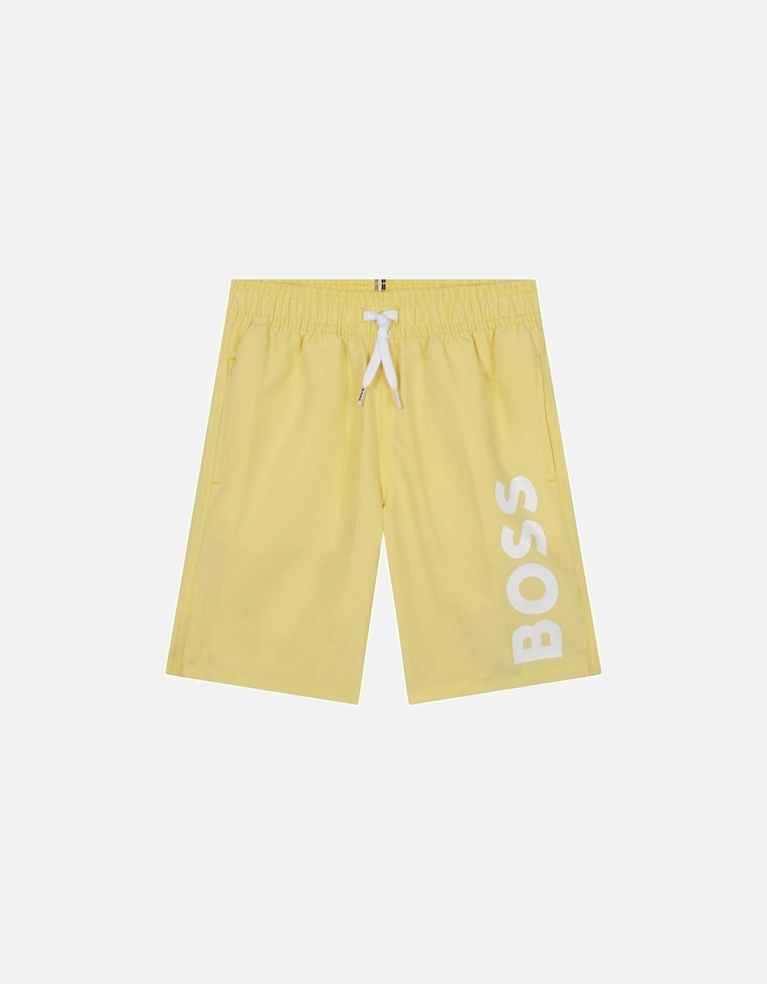 Boys Yellow Logo  Swim Shorts, 3 of 2