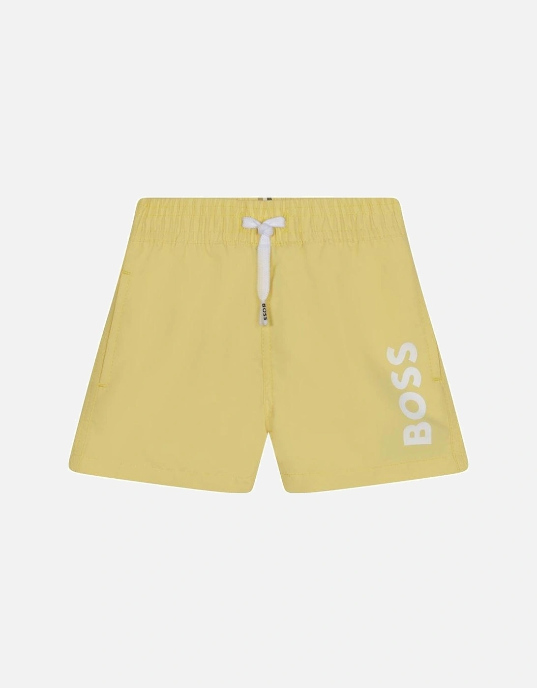 Baby Boys Yellow Logo Swim Shorts, 3 of 2