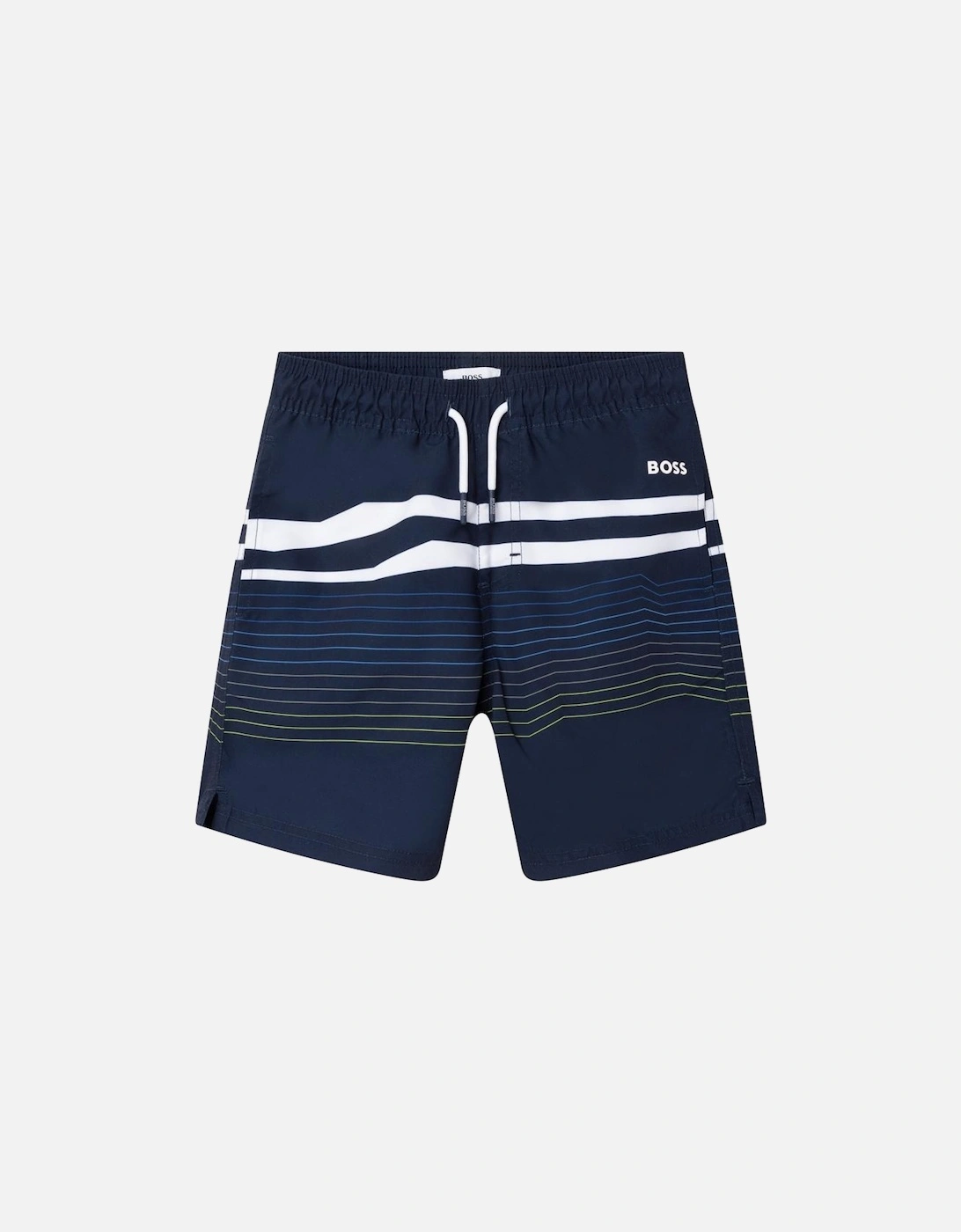 Boys Blue Striped Swimming Shorts, 3 of 2
