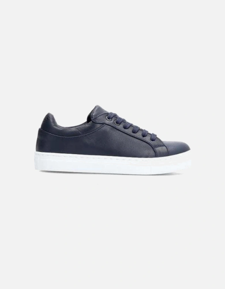 Boys Navy Leather Trainers