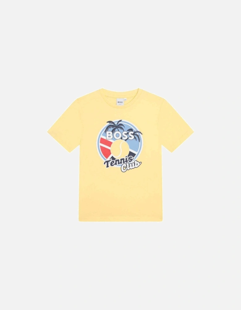 Boys Yellow Tennis Club Short Sleeve T-shirt