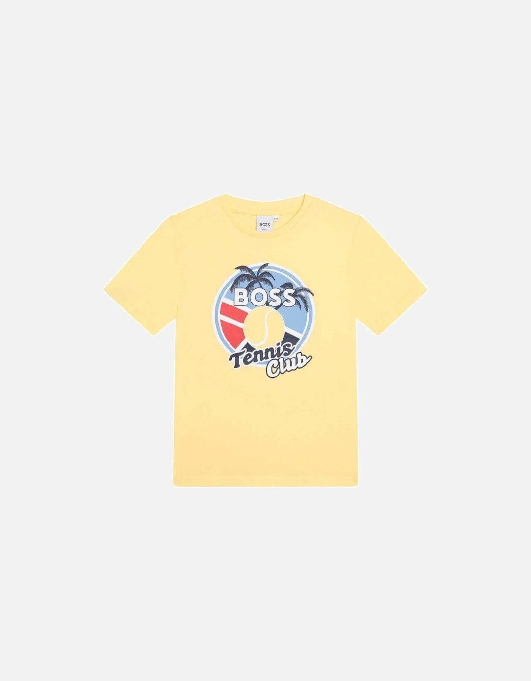 Boys Yellow Tennis Club Short Sleeve T-shirt, 3 of 2