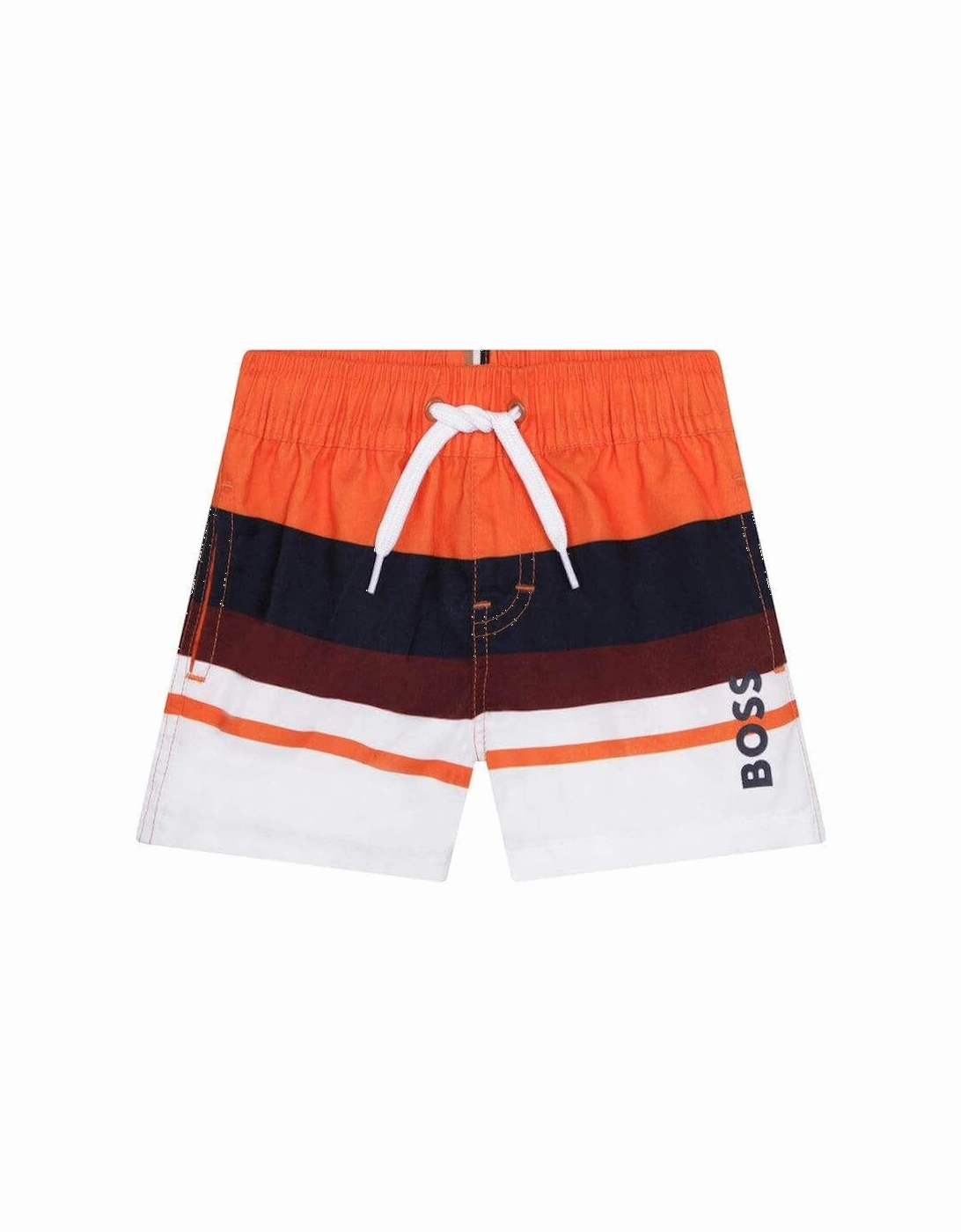 Baby Boys Orange Logo Swim Shorts, 3 of 2