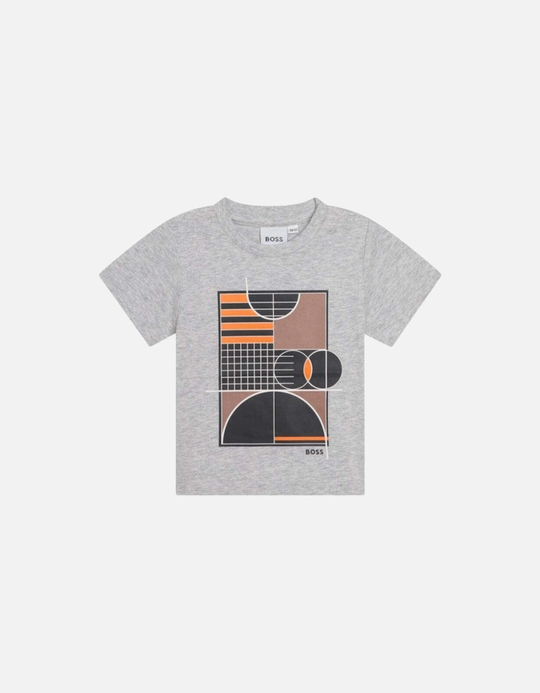 Boys Grey Short Sleeve Print T-shirt