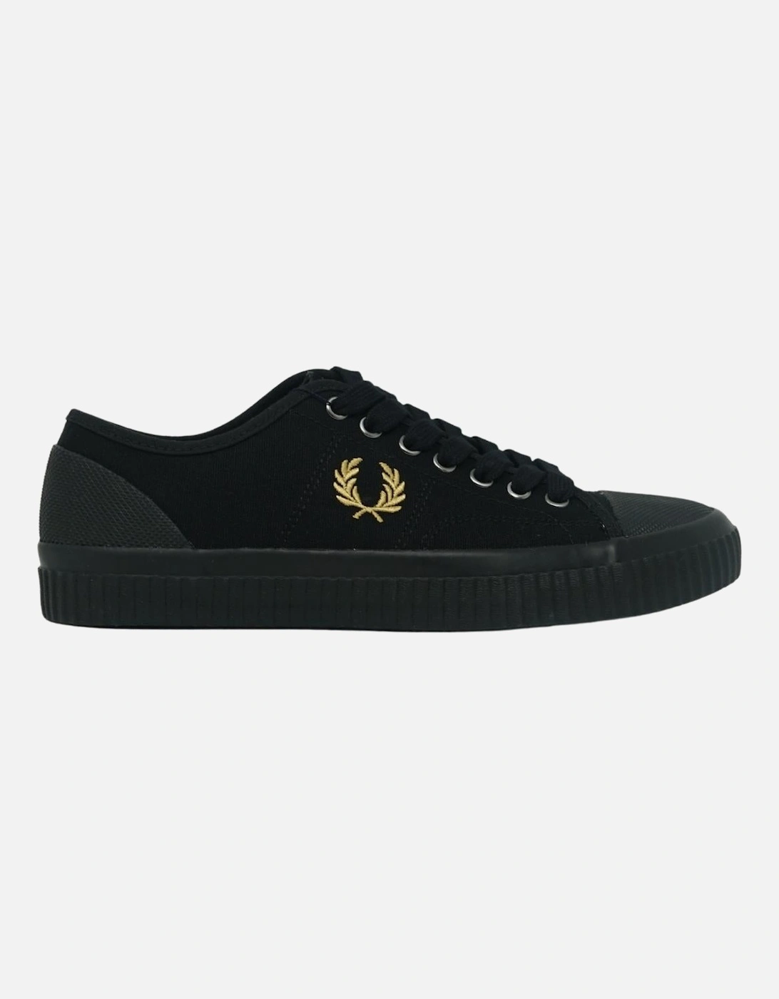 B4365 157 Hughes Low Canvas Black Trainers, 5 of 4