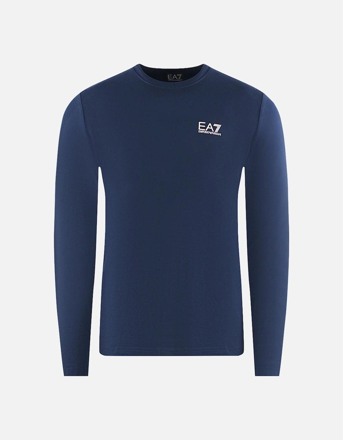 Large Back Logo Long Sleeved Navy Blue T-Shirt, 3 of 2