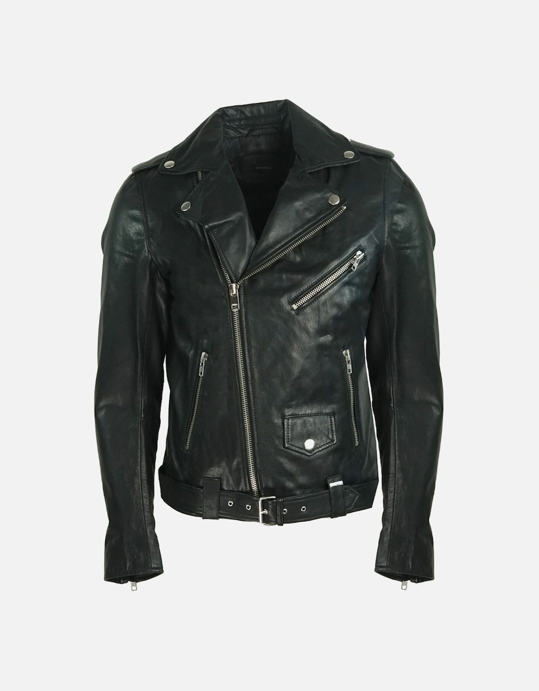 R-Lumenirok Black Leather Biker Jacket, 3 of 2