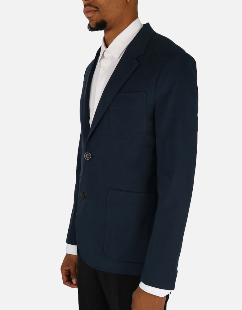 Casual 2 Button Stretch Navy Blazer