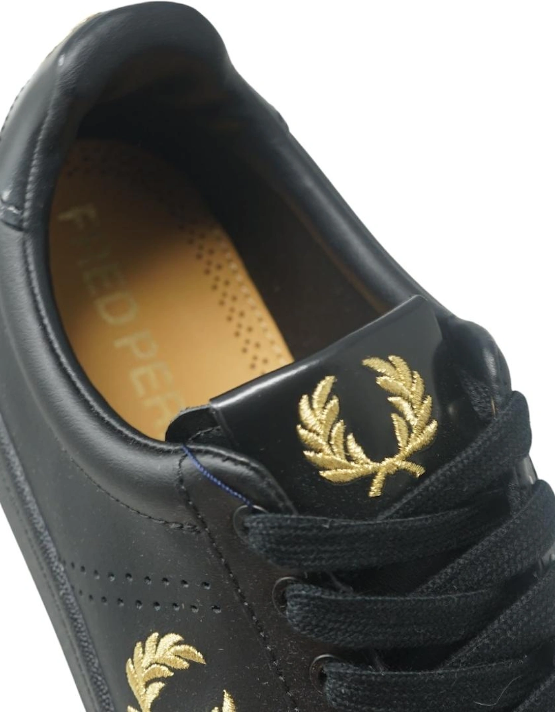 B721 Black Leather Tab Leather Trainers