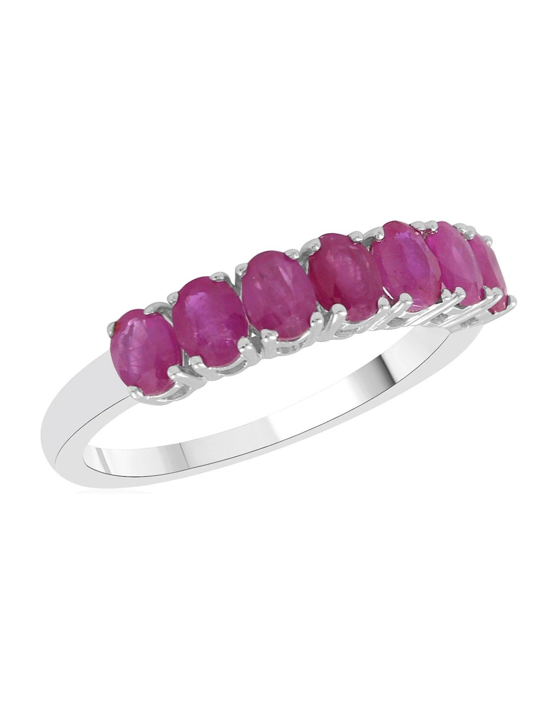 Eva 9ct White Gold Natural Oval Ruby Eternity Ring