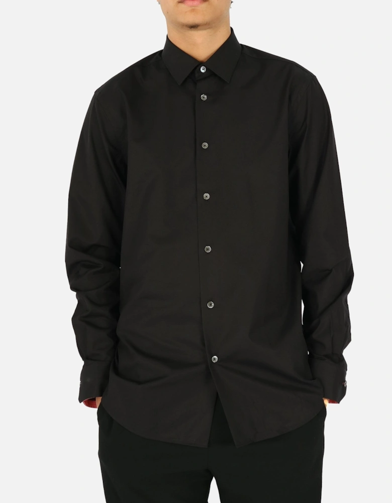 Internal Stripe Cuff Black Shirt