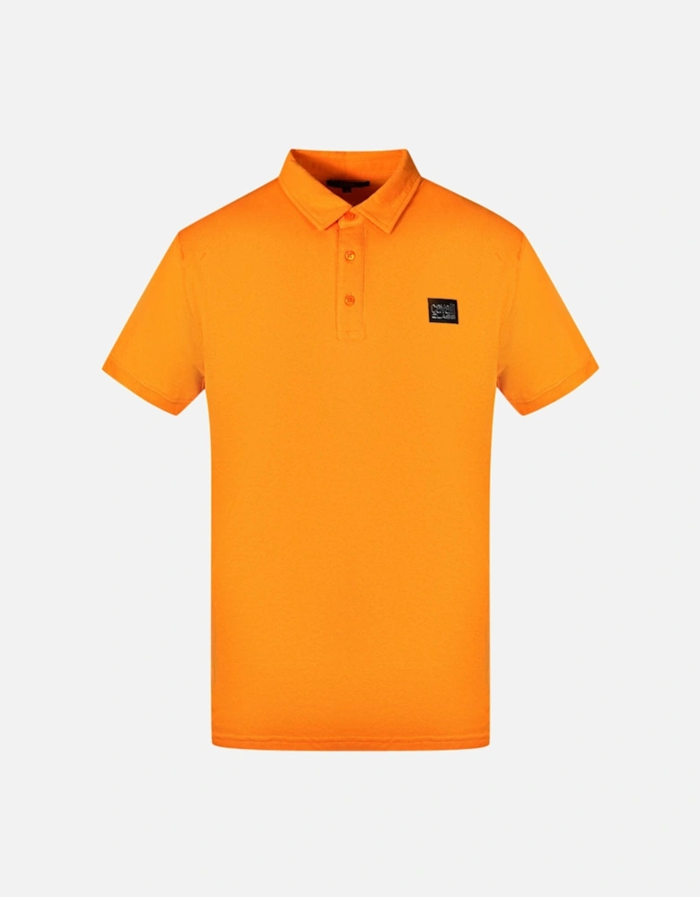 Cavalli Class Patch Logo Orange Polo Shirt