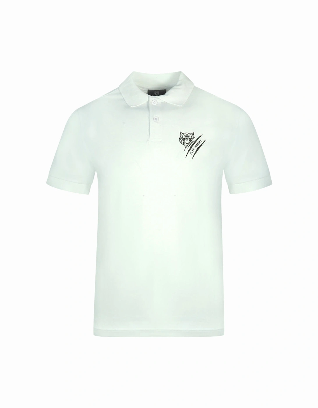 Plein Sport Tiger Slash Logo White Polo Shirt, 3 of 2