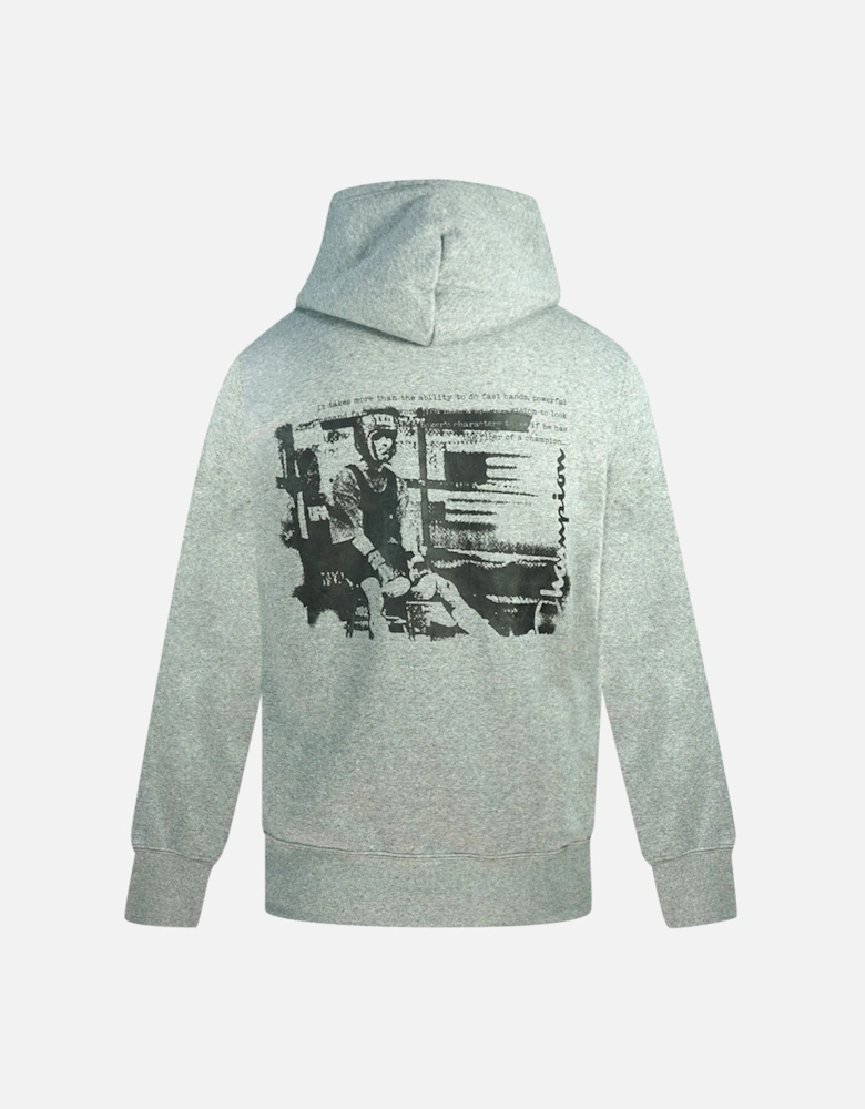 Digital Print Logo Grey Hoodie