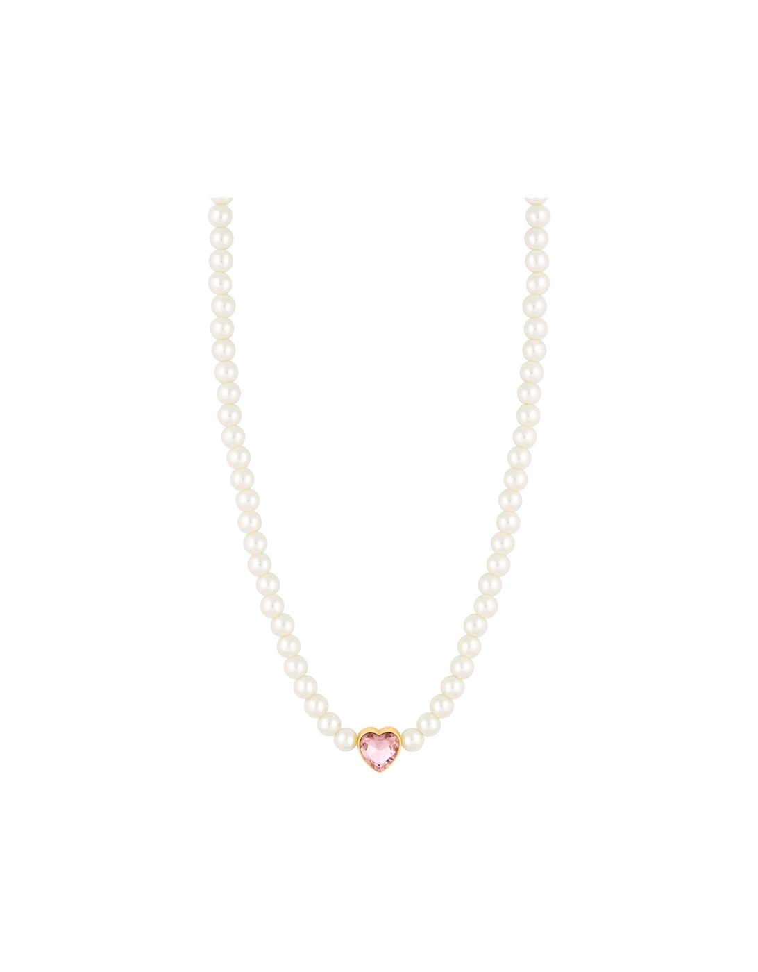 Pearl Pink Heart Choker Necklace - Gift Boxed
