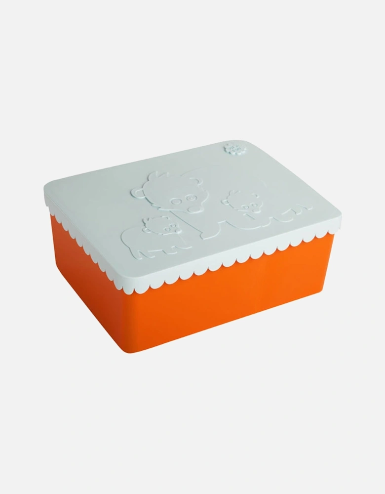 - Lunch Box with 3 compartments, Bear, Light Blue/Orange