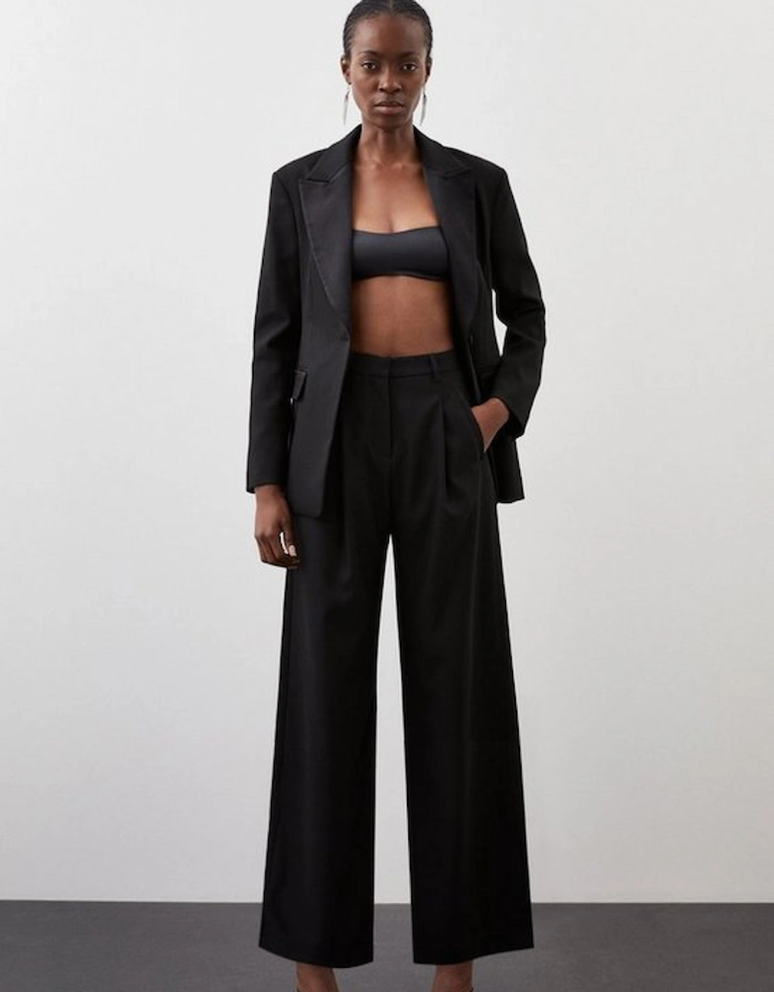 Tailored Premium Twill High Waisted Straight Leg Trousers, 5 of 4