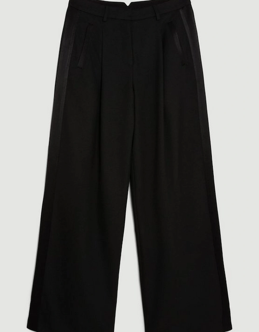Tailored Premium Twill High Waisted Straight Leg Trousers