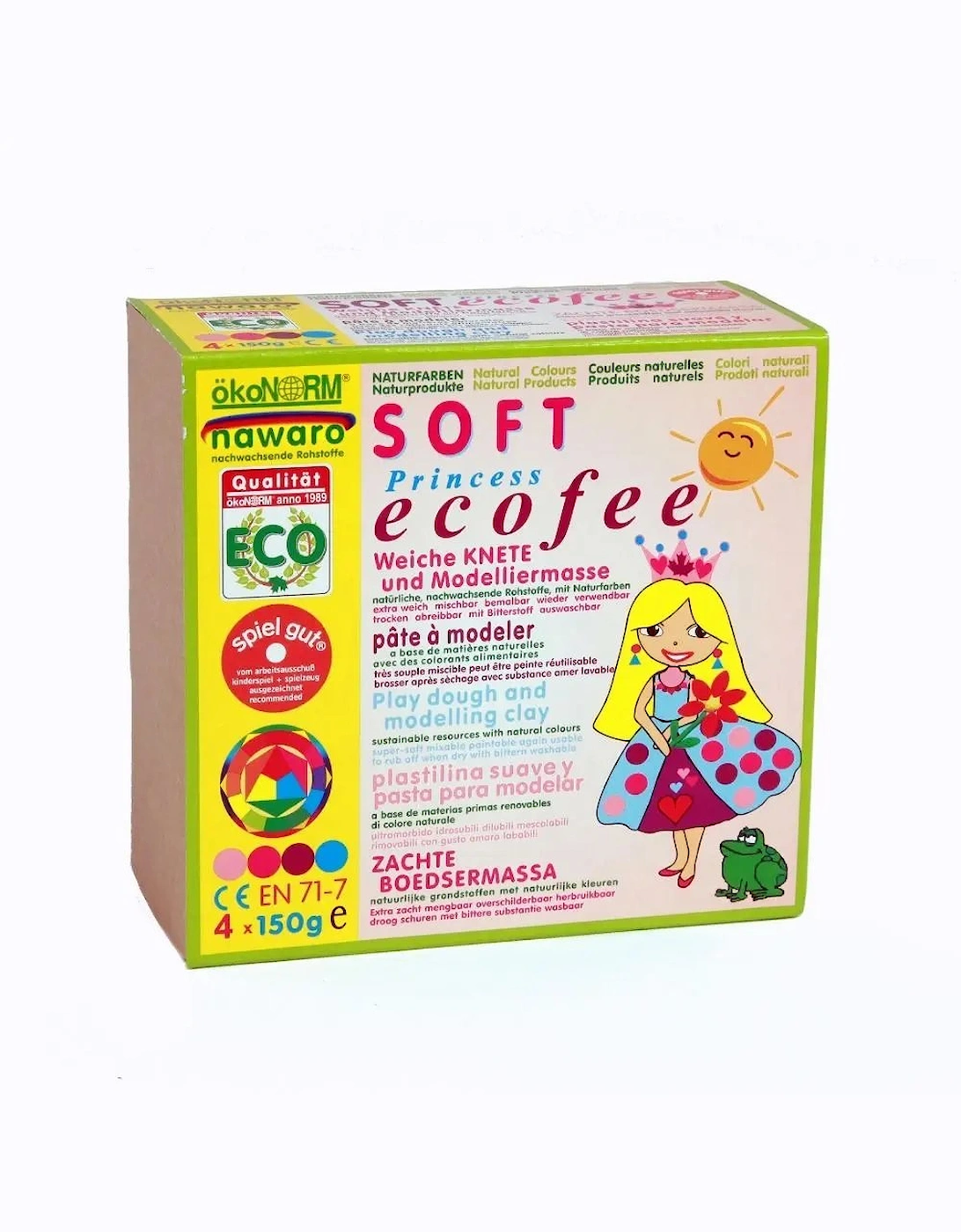 okoNORM Nawaro SOFT Modelling Dough, 4 Colour Set "Ecofee"