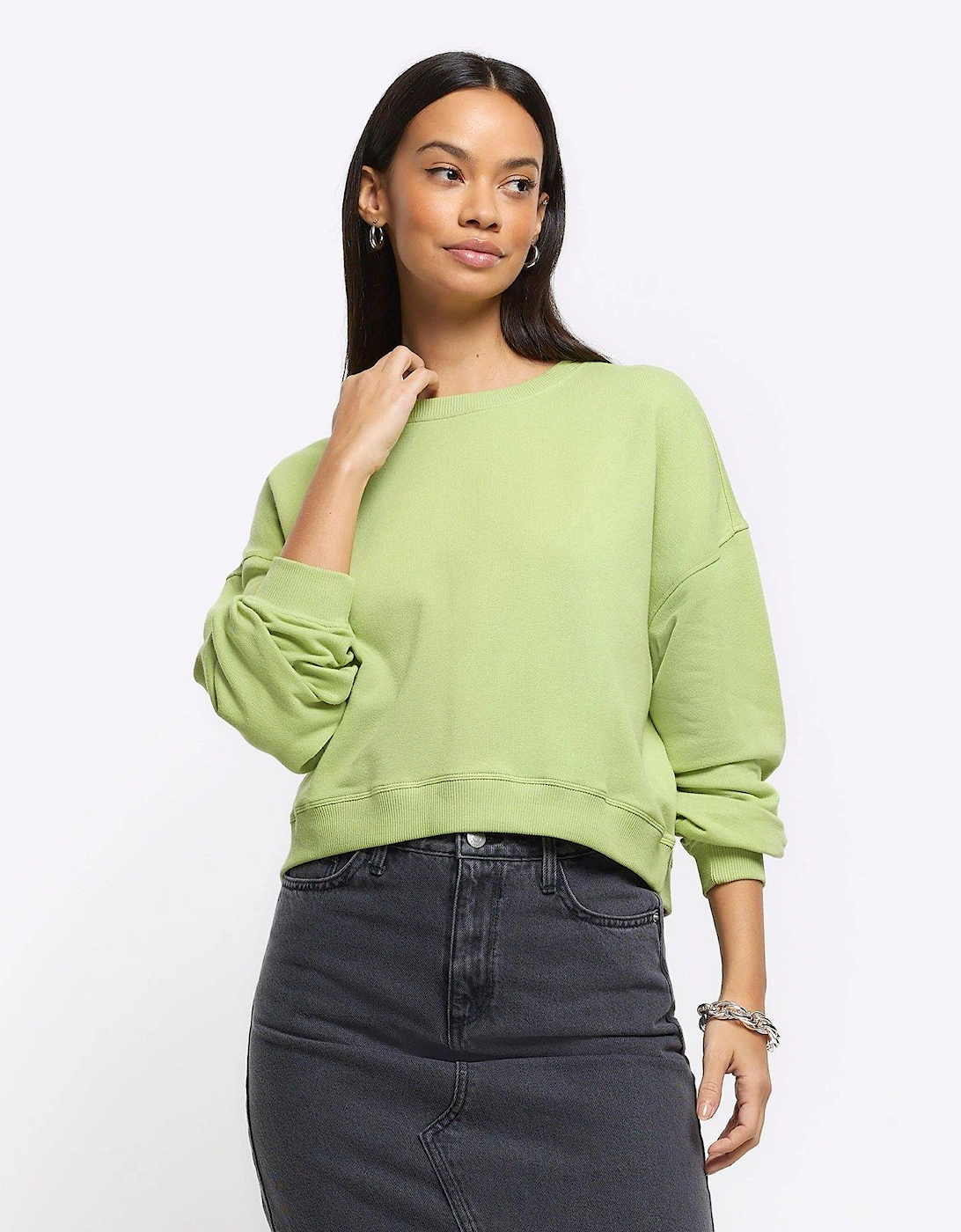 Cropped Sweatshirt - Bright Green, 6 of 5