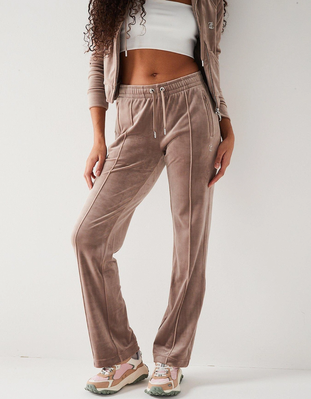 Classic Track Pants With Diamante Logo - Brown, 3 of 2