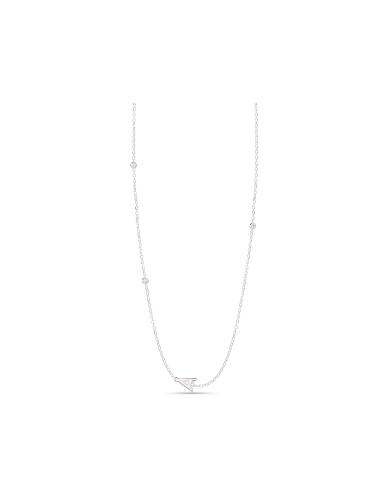 Sterling Silver Cubic Zirconia Initial Necklace