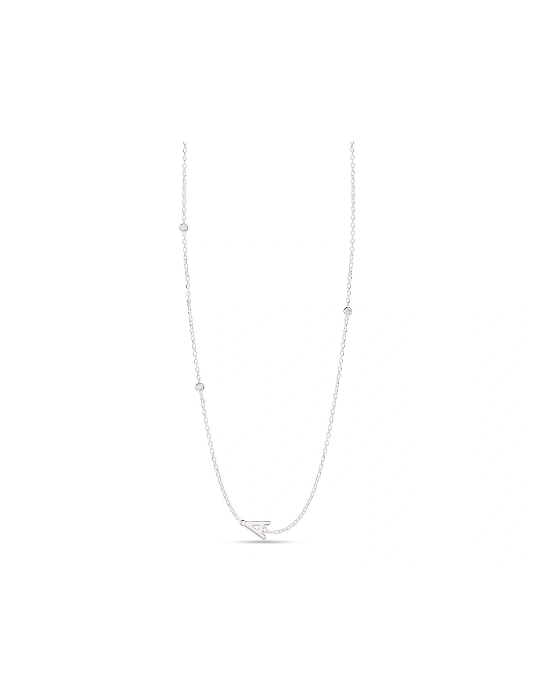 Sterling Silver Cubic Zirconia Initial Necklace, 2 of 1