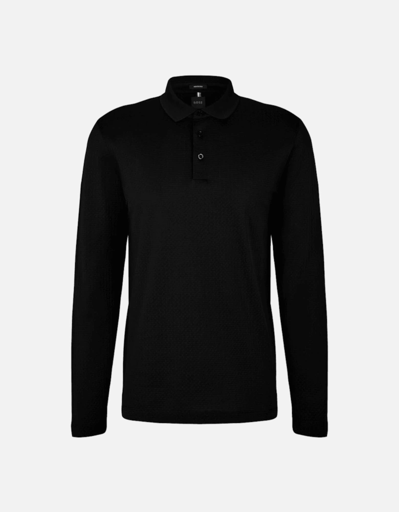 Bono-L Embroidered Logo Black Knitted Polo Sweater