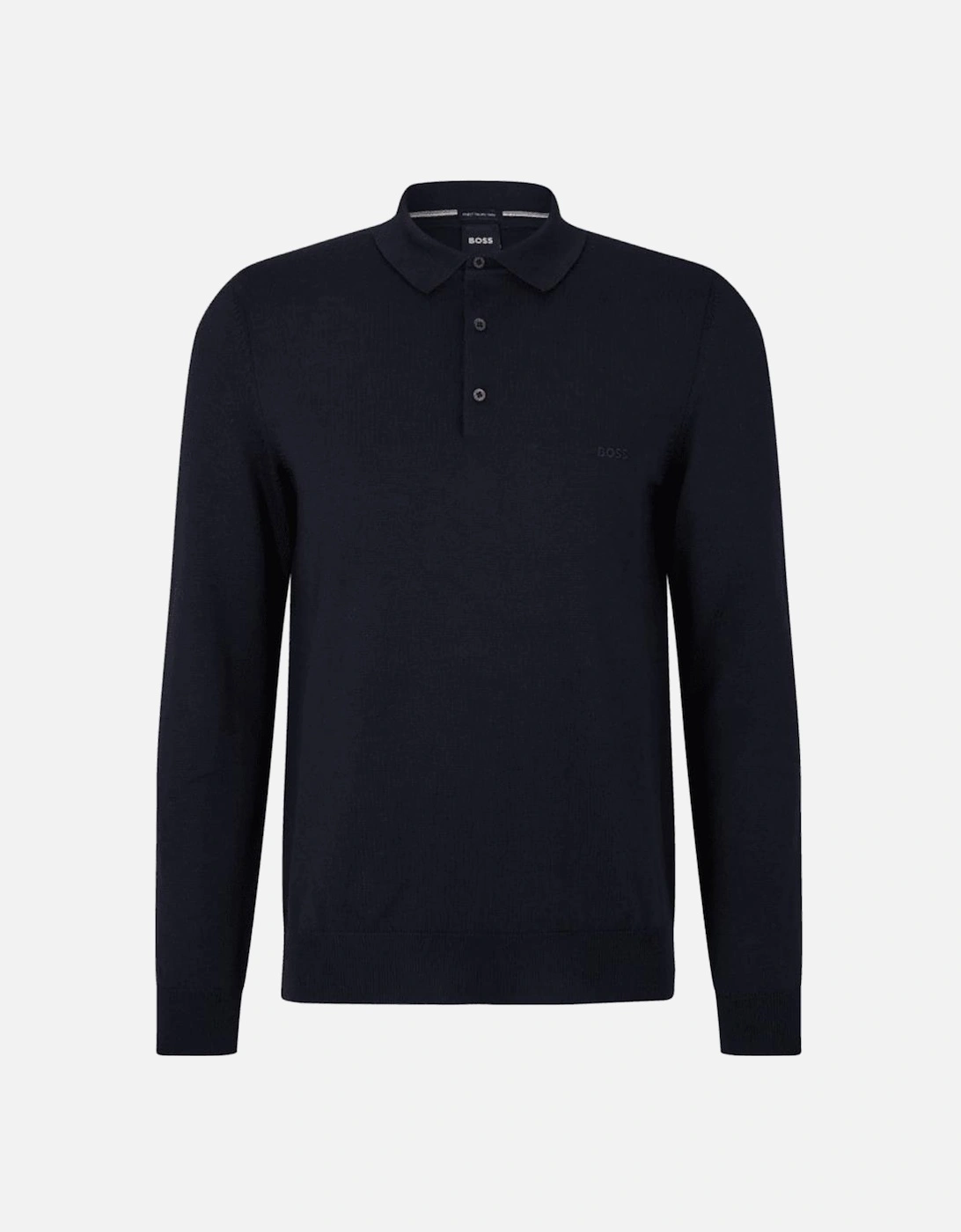 Bono-L Embroidered Logo Navy Knitted Polo Sweater, 4 of 3
