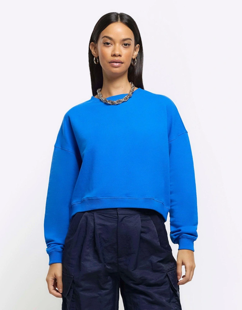 Cropped Sweatshirt - Bright Blue