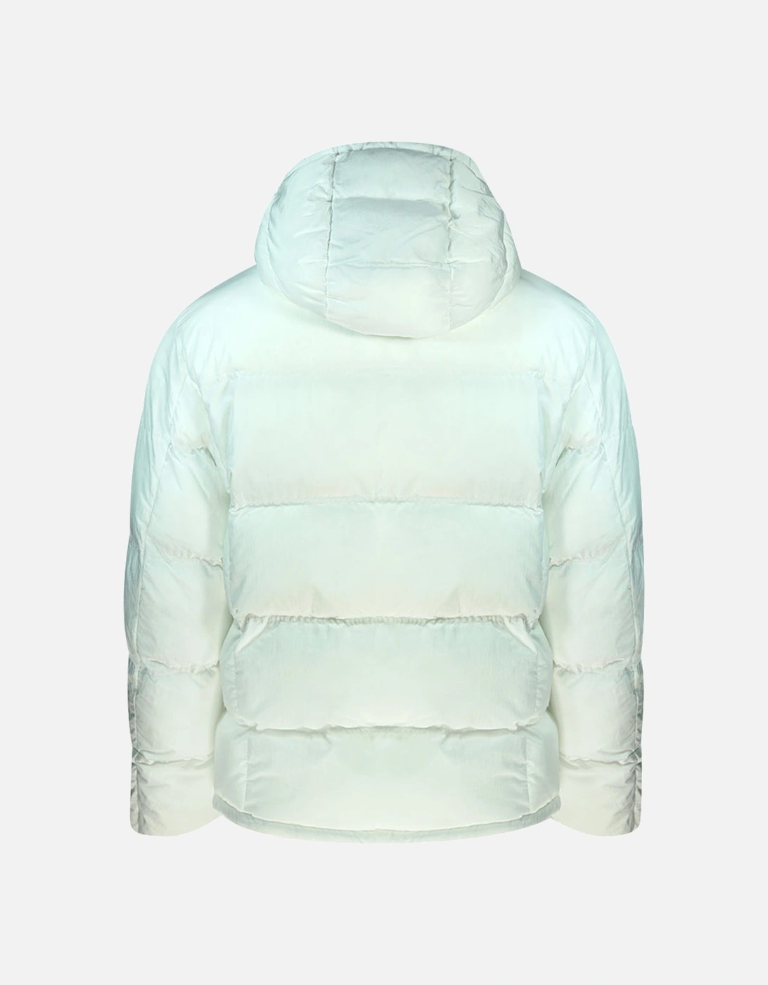 Branded White Hooded Padded Jacket