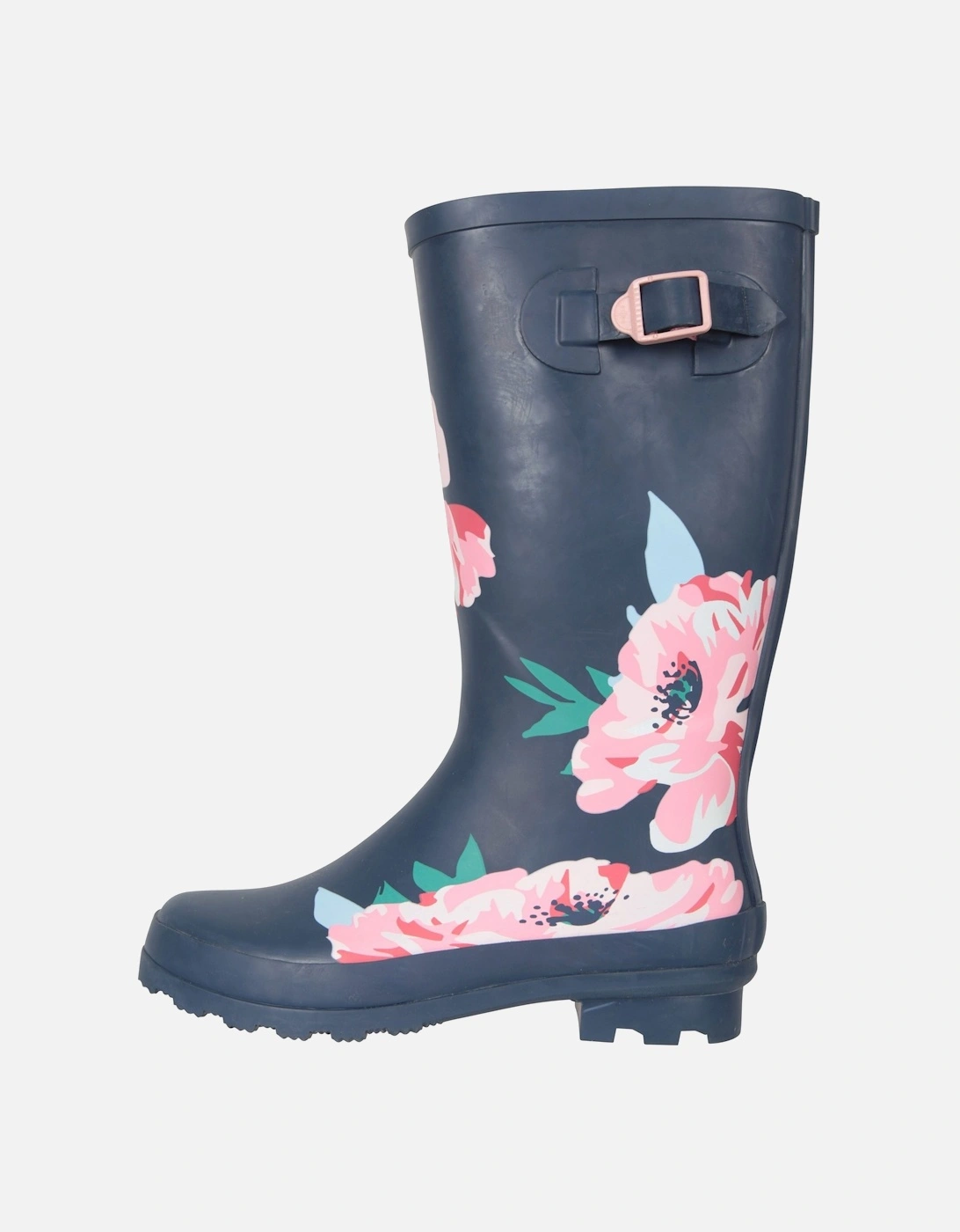 Womens/Ladies Floral Buckle Tall Wellington Boots