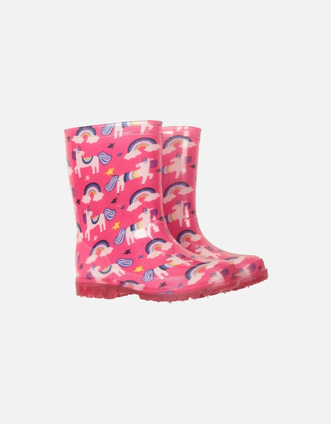 Childrens/Kids Splash Unicorn And Rainbow Light Up Wellington Boots, 6 of 5