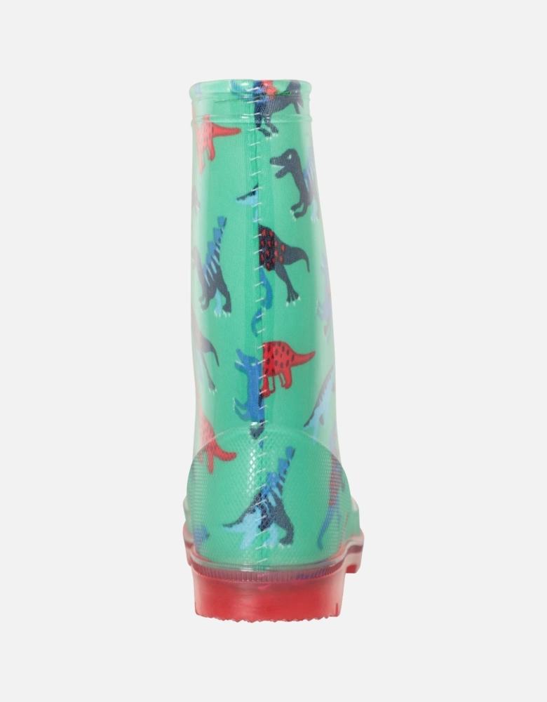 Childrens/Kids Splash Dinosaur Light Up Wellington Boots