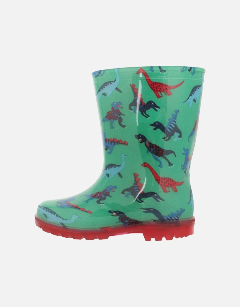 Childrens/Kids Splash Dinosaur Light Up Wellington Boots