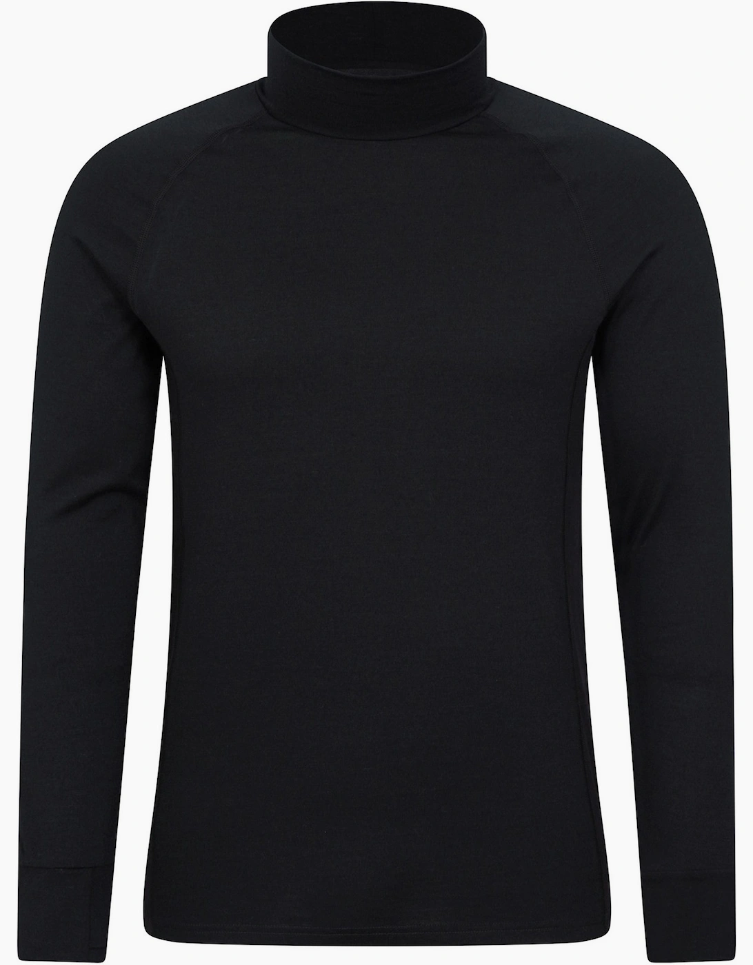 Mountain Warehouse Men's Black Summit Merino Wool Funnel Neck Thermal Top - Size: 3XL