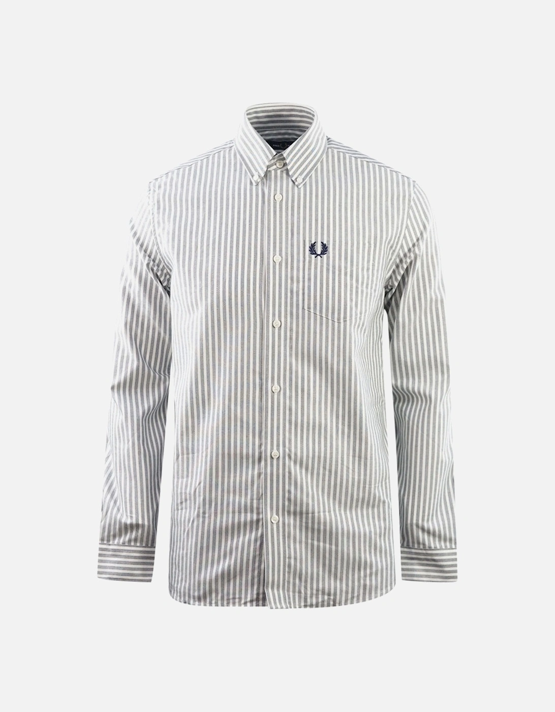Casual Striped Dark Carbon Oxford Shirt, 3 of 2