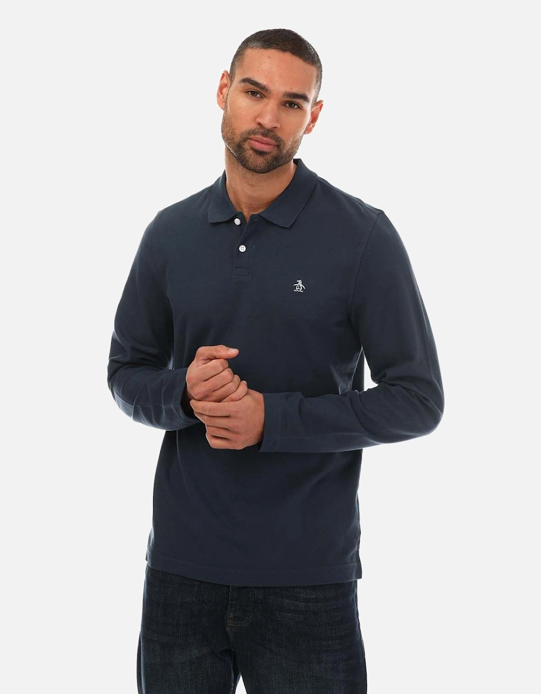 Mens Logo Long Sleeve Polo Shirt, 5 of 4