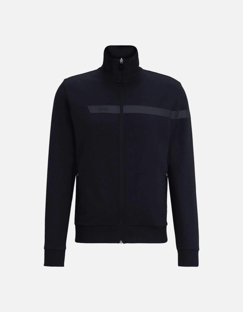 Skaz Funnel Neck Zip Up Navy Sweatshirt