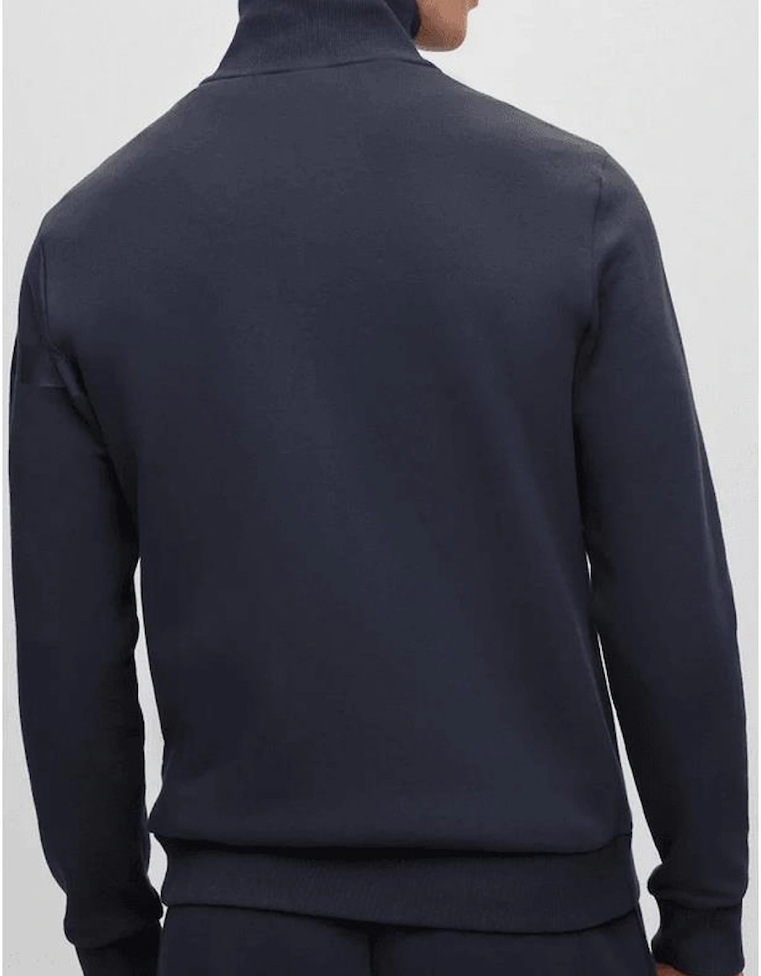 Skaz Funnel Neck Zip Up Navy Sweatshirt