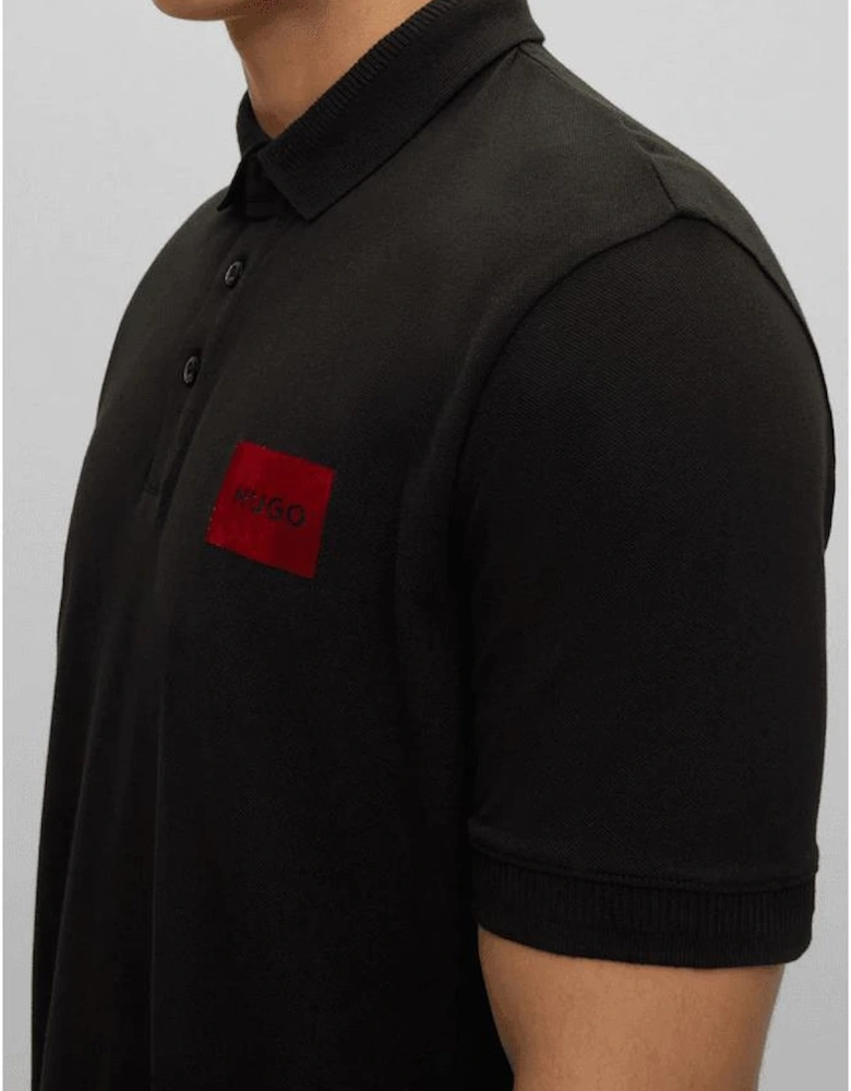 Dereso Metallic Logo Regular Fit Black Polo Shirt