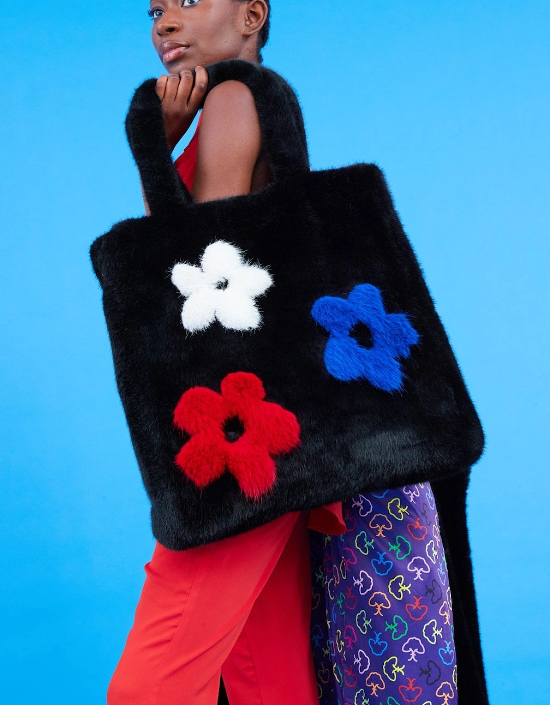 Hand Made Flower Bamboo Faux Fur Bag, 3 of 2