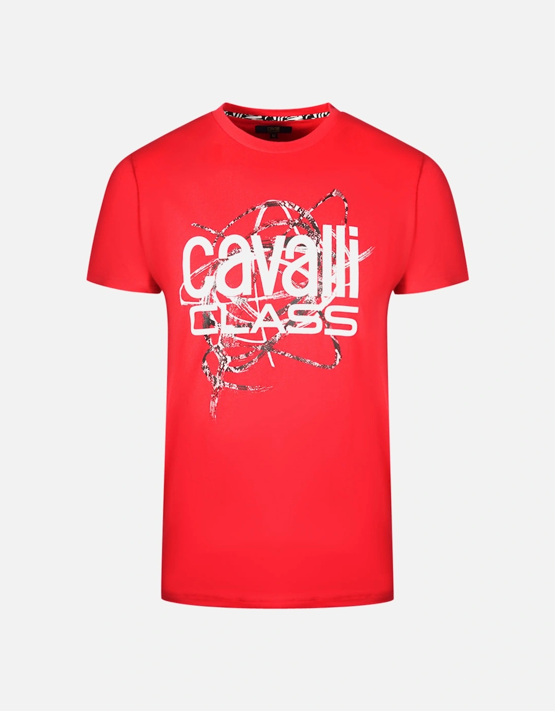 Cavalli Class Snake Skin Scribble Red T-Shirt, 3 of 2