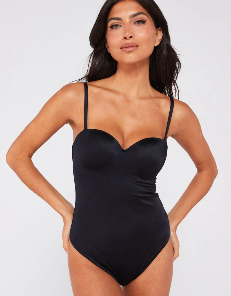 Sublime Sculpt Light Padded Thong Bodysuit - Black