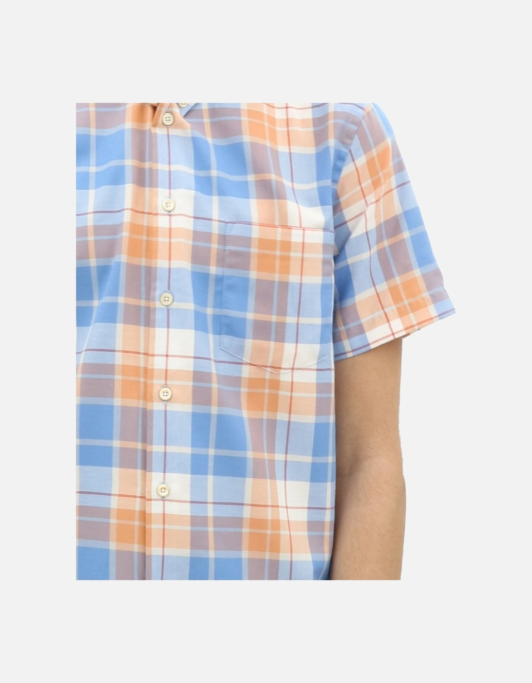 Casual Fit Light Blue Check Shirt
