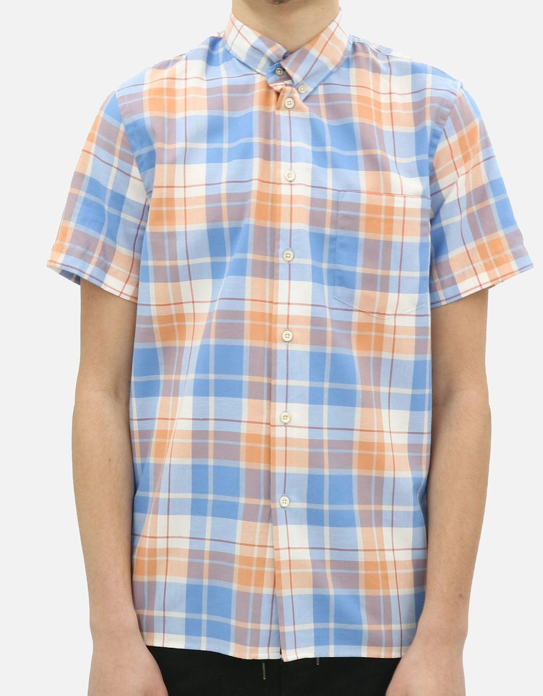 Casual Fit Light Blue Check Shirt, 6 of 5