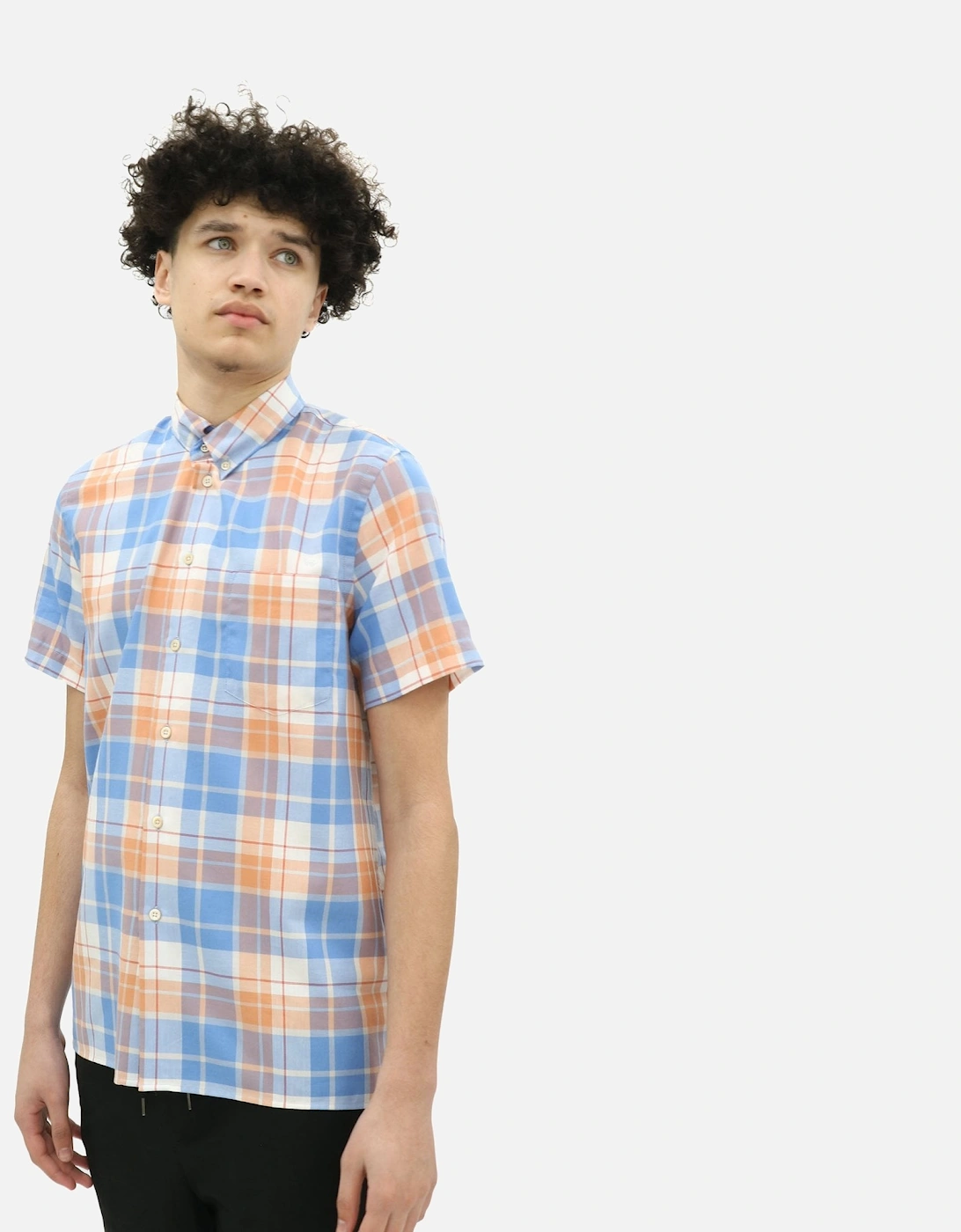 Casual Fit Light Blue Check Shirt