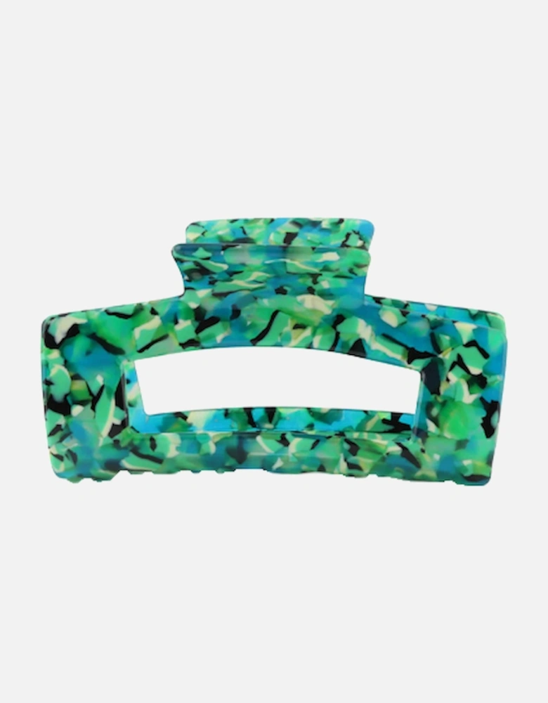 Sophia Resin Oversized Bulldog Hairclip Green